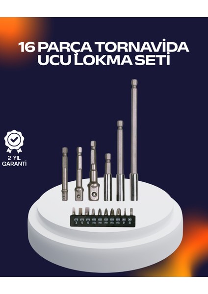 16 Parça Usta Işçilik Bits Takımı Vida Sökme Takma Set