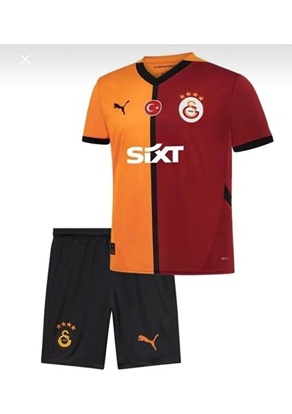 Sarı Kırmızı Parcalı Çoçuk .galatasaray.24/25 Çoçuk Forma Takımı