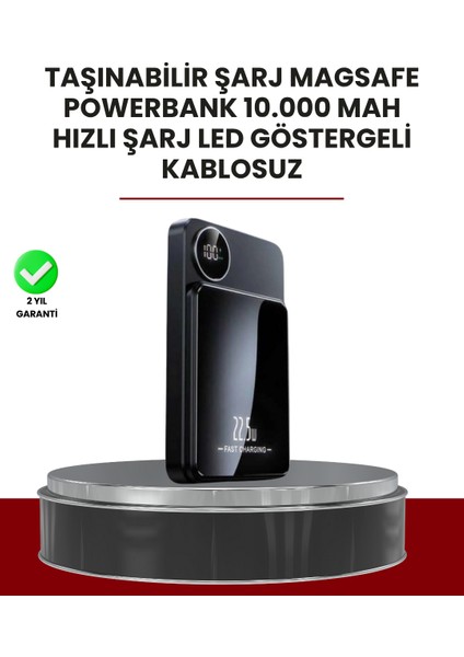 Gerçek Zamanlı Güç Göstergeli Manyetik Usb-C Taşınabilir Powerbank