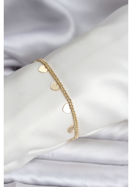 14K Gold Renk Kaplama Kalpli Model cm Kadın Bileklik