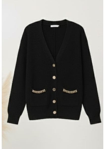 Kadın Zigzag Biye Cepli Gold Detay Düğmeli Peluş Ceket Hırka indirimleri