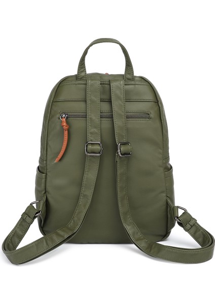 Barcelona Günlük Orta Boy Spor Çok Cepli Kadın Sırt Çantası 1928 Koyu Yeşil modelleri