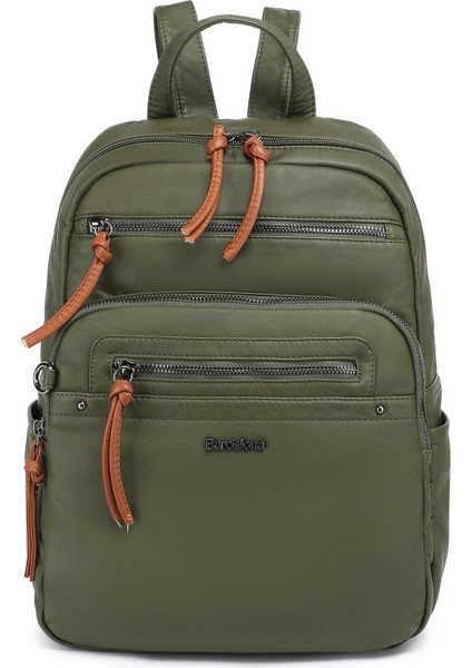 Barcelona Günlük Orta Boy Spor Çok Cepli Kadın Sırt Çantası 1928 Koyu Yeşil fırsatları