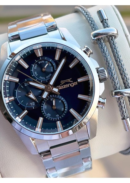 Italyan Tasarım Bileklik Hediyeli 2 Yıl Garantili 10 Atm Çelik Erkek Kol Saat ESL.Y2522.5