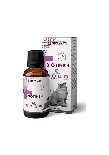 Supravet +B For Cats Biotine Damla 100 ml + Zinc + Multi (Kediler Için Tüy Sağlığı Dam