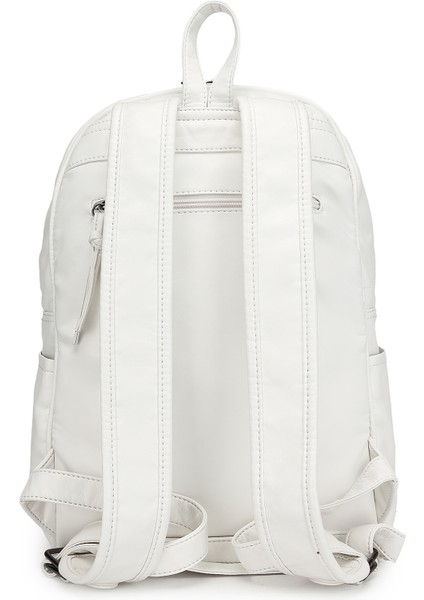 Barcelona Günlük Çok Cepli Orta Boy Kadın Sırt Çantası 1872 Beyaz modelleri