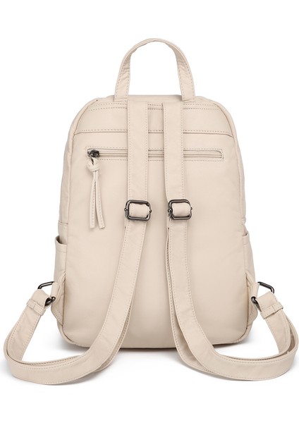 Barcelona Günlük Orta Boy Spor Çok Cepli Kadın Sırt Çantası 1928 Bej modelleri