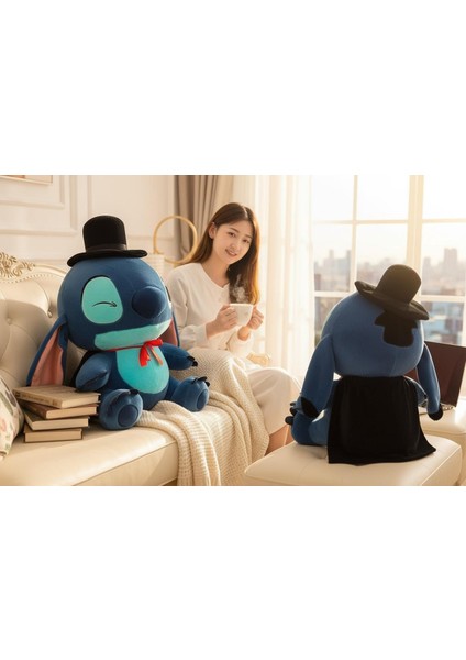 Pelerinli Şapkalı Stitch Premium Peluş 3- Boy Seçeneği Peluş Oyuncak Sevgiliye Özel Hediye Ayıcık