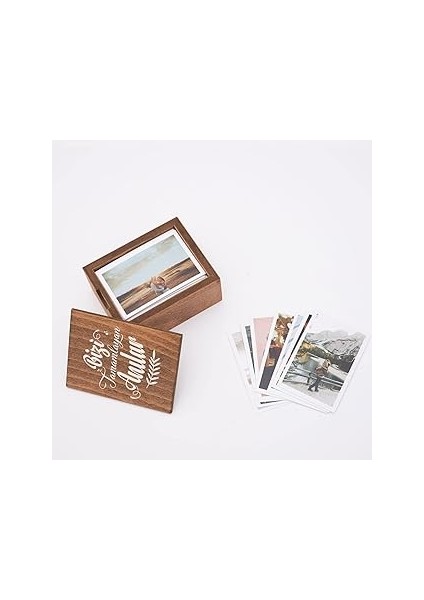 Hediyesepeti Bizi Tamamlayan Anılar Kapaklı Ahşap Fotoğraf Kutusu