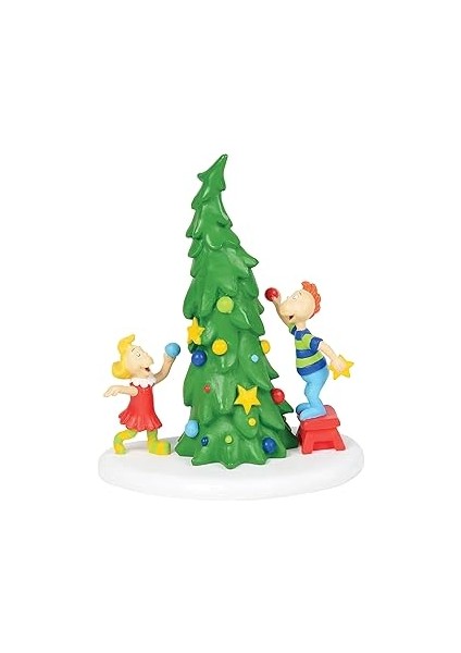 Department 56 Dr. Seuss The Grinch Village Accessories Whoville Noel Ağacı Figürü, 10 Cm, Çok Renkl