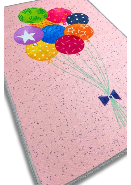 Balonlu Antialerjik Yıkanabilir Dokuma Tabanlı Baskılı Bebek ve Çocuk Halısı fırsatları