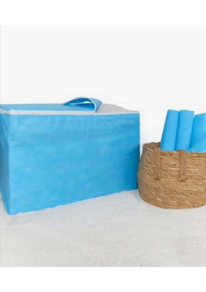 Kalın Tela Kumaş Büyük Boy Hurç Yatak Döşek Yorgan 100X50 Mavi