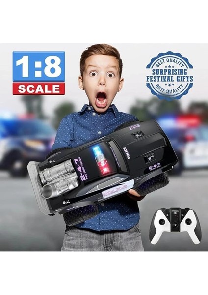 Uzaktan Kumandalı Şarjlı Sesli Işıklı Süspansiyon Sistemli 12 Km/h Yapan Rc Polis Arabası 48 cm fırsatları