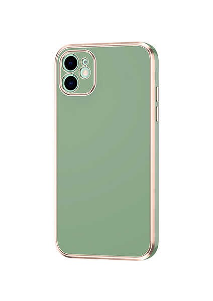 iPhone 12 Kılıf Vlmt Bark Kapak-Açık Yeşil