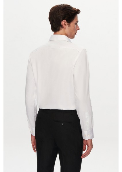 Ds Damat Slim Fit Beyaz Düz Gömlek fırsatları