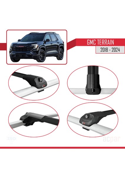 Gmc Terrain 2018-2024 Arası ile Uyumlu Ace-1 Ara Atkı Tavan Barı Siyah 3 Adet fırsatları