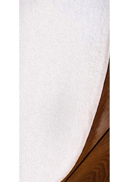 Tavşan Tüyü Kaymaz Tabanlı Beyaz Post Peluş Halı fiyatları