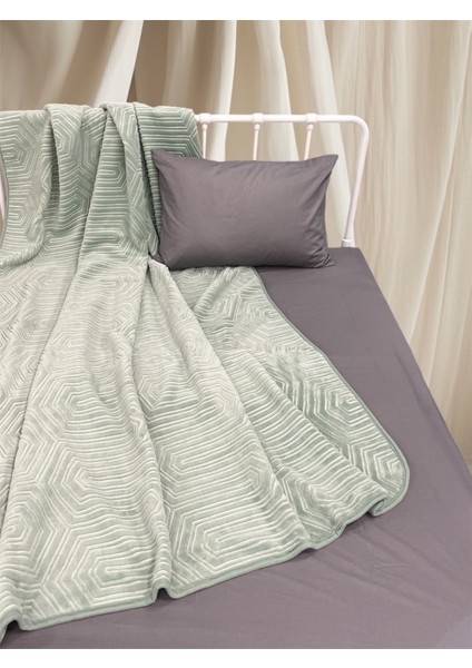 Tek Kişilik Battaniye Kalın Embos Antrasit