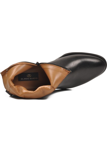 Siyah Içi Dışı Hakiki Deri Fermuarlı Erkek Klasik Bot 3312 M fırsatları