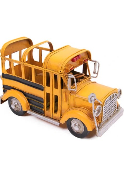 Dekoratif Metal Araba Okul Otobüsü Kalemlik