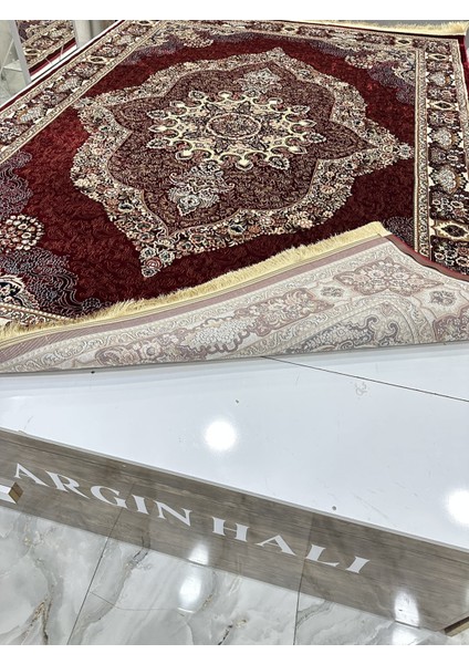 Etnik Desen Halı Bordo Renk Halı Halı Argın Halı