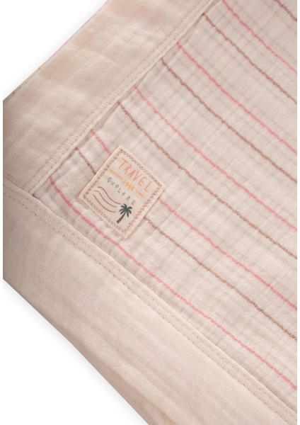 Kalın Biyeli Çift Kat Ham Battaniye 85X90 cm Kiremit Çizgili modelleri