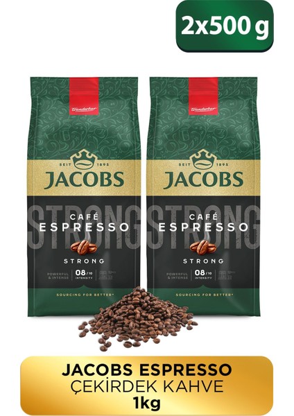 Cafe Espresso Strong Çekirdek Kahve 500 gr x 2 Adet