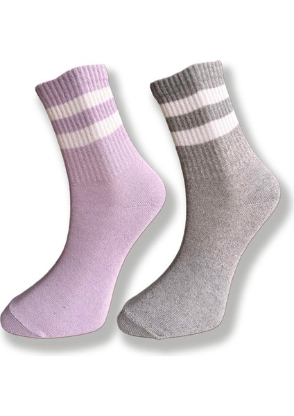 6'lı Paket Renkli Zemin Üzerine Çemberli Desen Günlük Kolej - Tenis Çorabı (6 Farklı Renk) modelleri