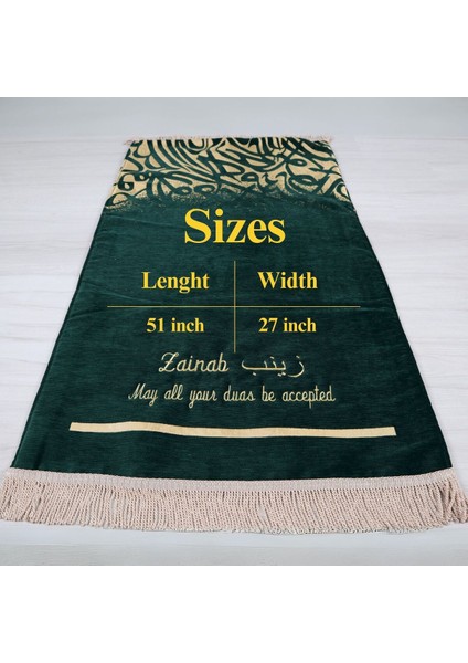 Kişiselleştirilmiş Isme Özel Lüks Kalın Seccade, Kuran, Tesbih, Hediye Seti, Ramazan Hediyelik