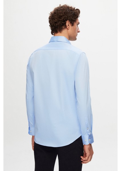 Ds Damat Slim Fit Mavi Düz Gömlek fırsatları