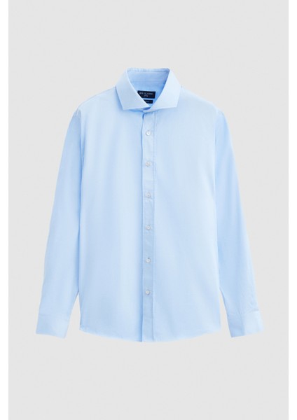 Ds Damat Slim Fit Mavi Düz Gömlek indirimleri