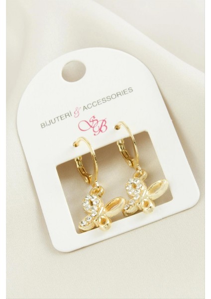 Kelebek Taşlı Küpe