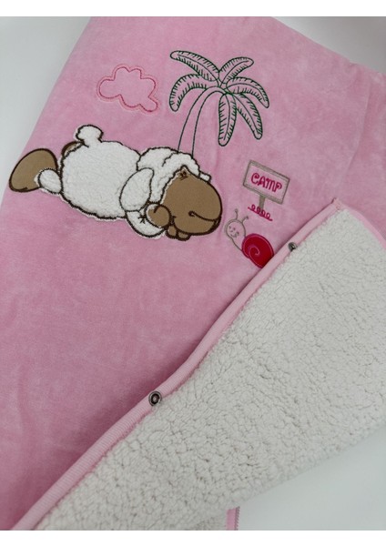 Kadife Kışlık Kalın Bebek Battaniyesi Içi Polar Kaplama Kuzu