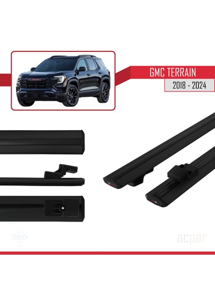 Gmc Terrain 2018-2024 Arası ile Uyumlu Basıc Model Ara Atkı Tavan Barı Siyah 2 Adet modelleri