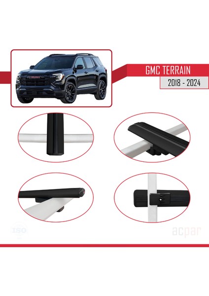 Gmc Terrain 2018-2024 Arası ile Uyumlu Basıc Model Ara Atkı Tavan Barı Siyah 2 Adet fırsatları