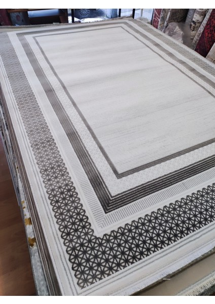 6m2 Kalın Sık Dokuma Bambu Tarz Salon Oturma Odası Halısı Gri Beyaz Gold Halı modelleri