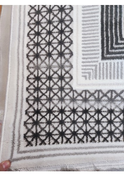 6m2 Kalın Sık Dokuma Bambu Tarz Salon Oturma Odası Halısı Gri Beyaz Gold Halı indirimleri