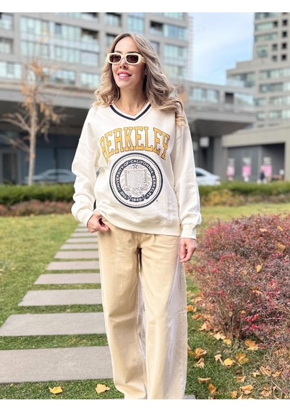 V Yaka Ribanalı Sweatshirt modelleri