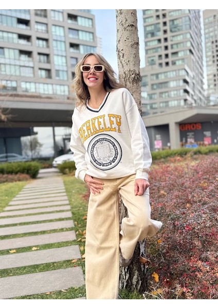 V Yaka Ribanalı Sweatshirt indirimleri