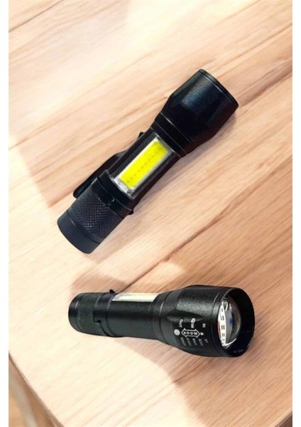 Şarjlı Metal Zoomlu El Feneri Işıldak LED Işık Taşınabilir El Lambası modelleri