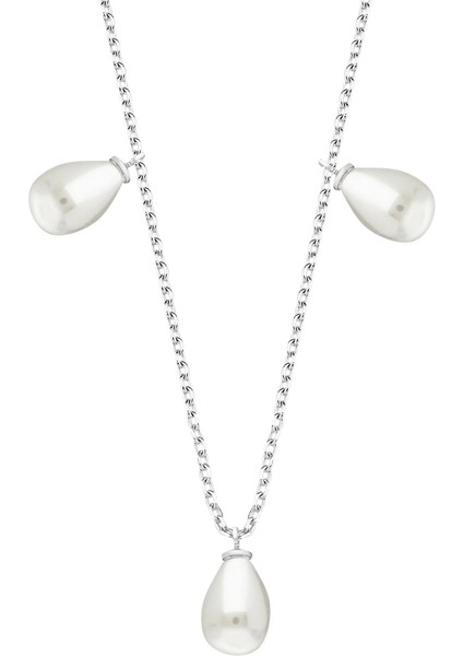 Gümüş Mini Üç Damla Inci Kolye