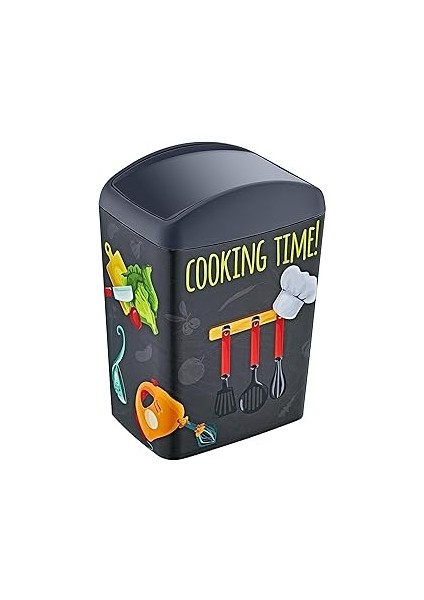 Smartware Resimli Çöp Kutusu Döner Kapak 10 Lt Cook