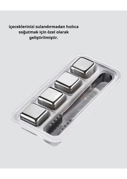 Paslanmaz Metal Buz Küpleri Seti Klipsli Sulandırmadan Soğutma Özellikli indirimleri
