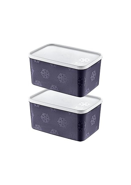 Smartware 2'li Set Frost Saklama Kabı Lacivert 2600 ml