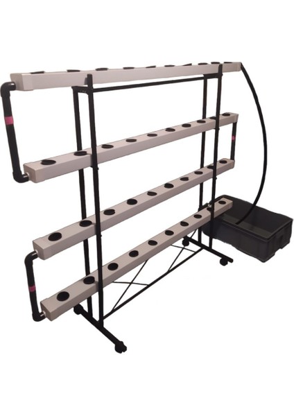 Nft Topraksız Tarım Hobi Seti – 40 Gözlü Full Paket (4 Katlı, Ec & Ph Ölçerli)