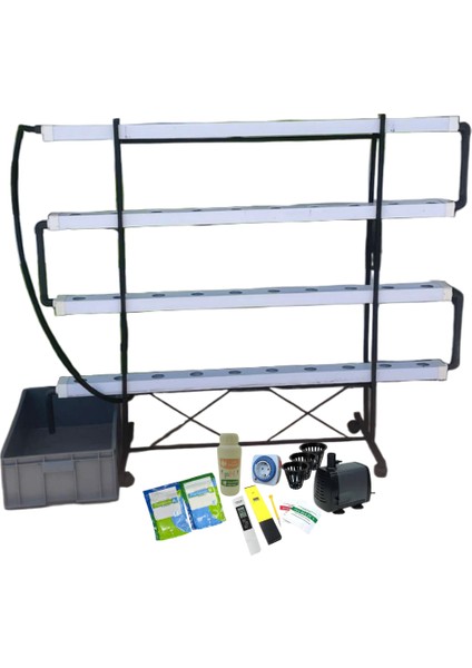 Nft Topraksız Tarım Hobi Seti – 40 Gözlü Full Paket (4 Katlı, Ec & Ph Ölçerli) modelleri