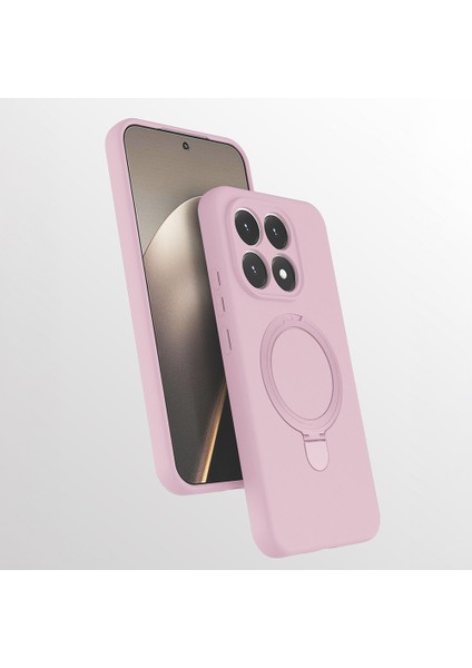 Xiaomi 15T Kılıf M-Safe Şarj Özellikli Standlı Mkst Samara Kapak - Pembe