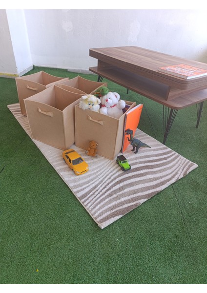 4 Lü Set 3mm Kalın Keçe Dolap Içi Düzenleyici Çocuk Oyuncak Kutusu Organizer