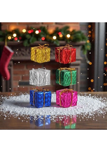 6'lı Rengarenk Hediye Paketi Yılbaşı Süsü modelleri