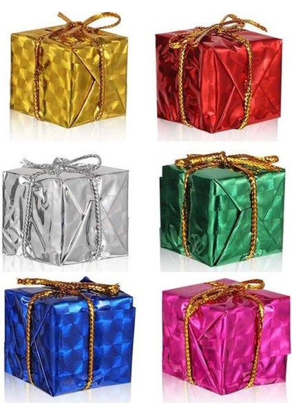 6'lı Rengarenk Hediye Paketi Yılbaşı Süsü indirimleri